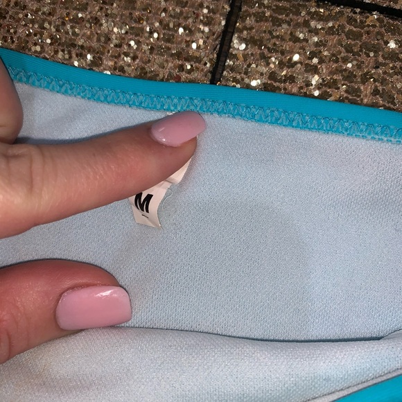 Fringe teal swimsuit - Picture 2 of 3